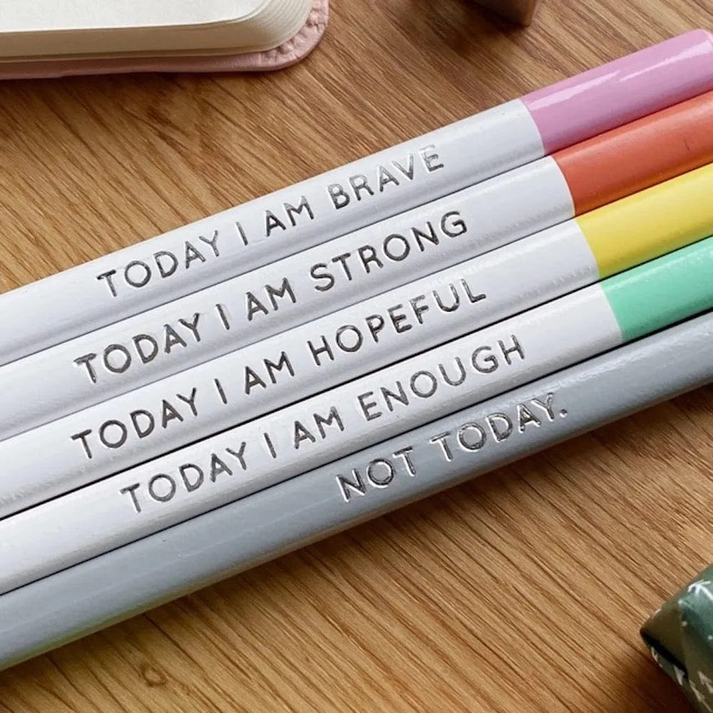 'Today I Am' Positive Pencils - Set of 5