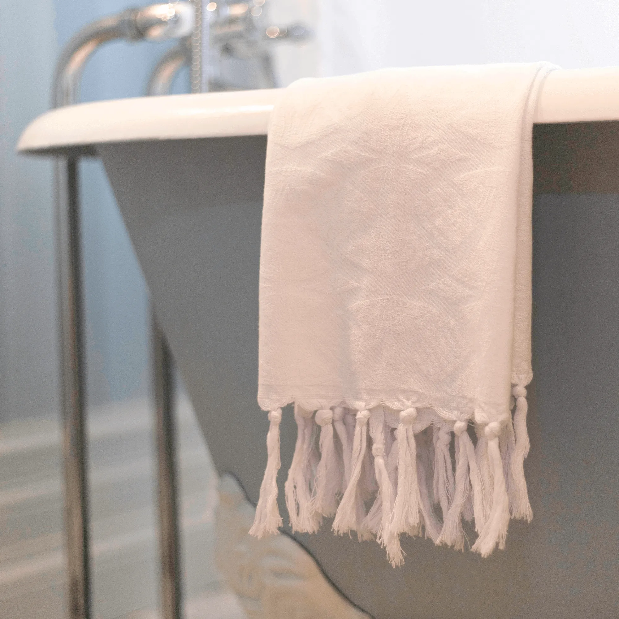 Turkish Cotton Towel Set / Blanc in White