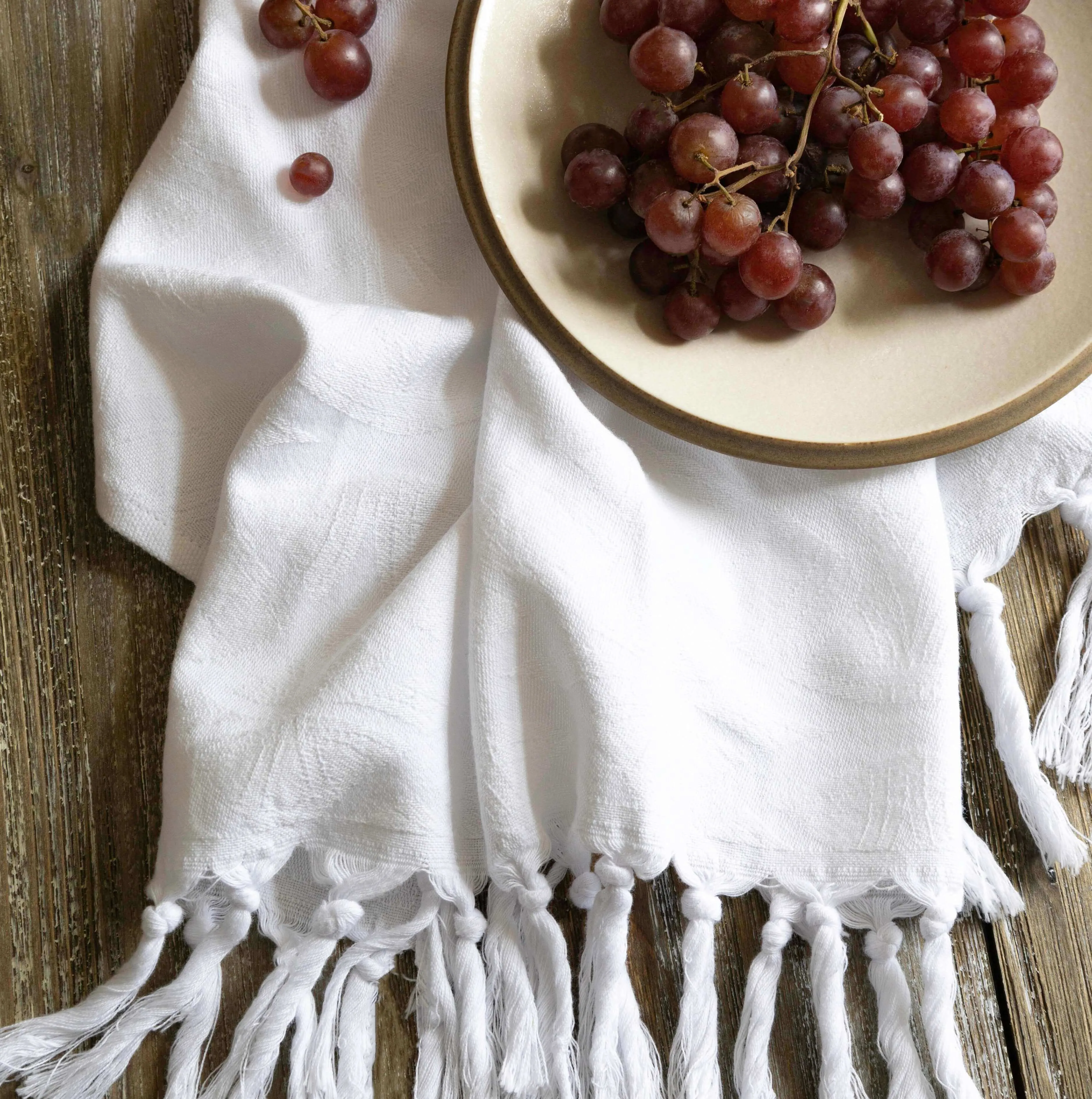 Turkish Cotton Towel Set / Blanc in White