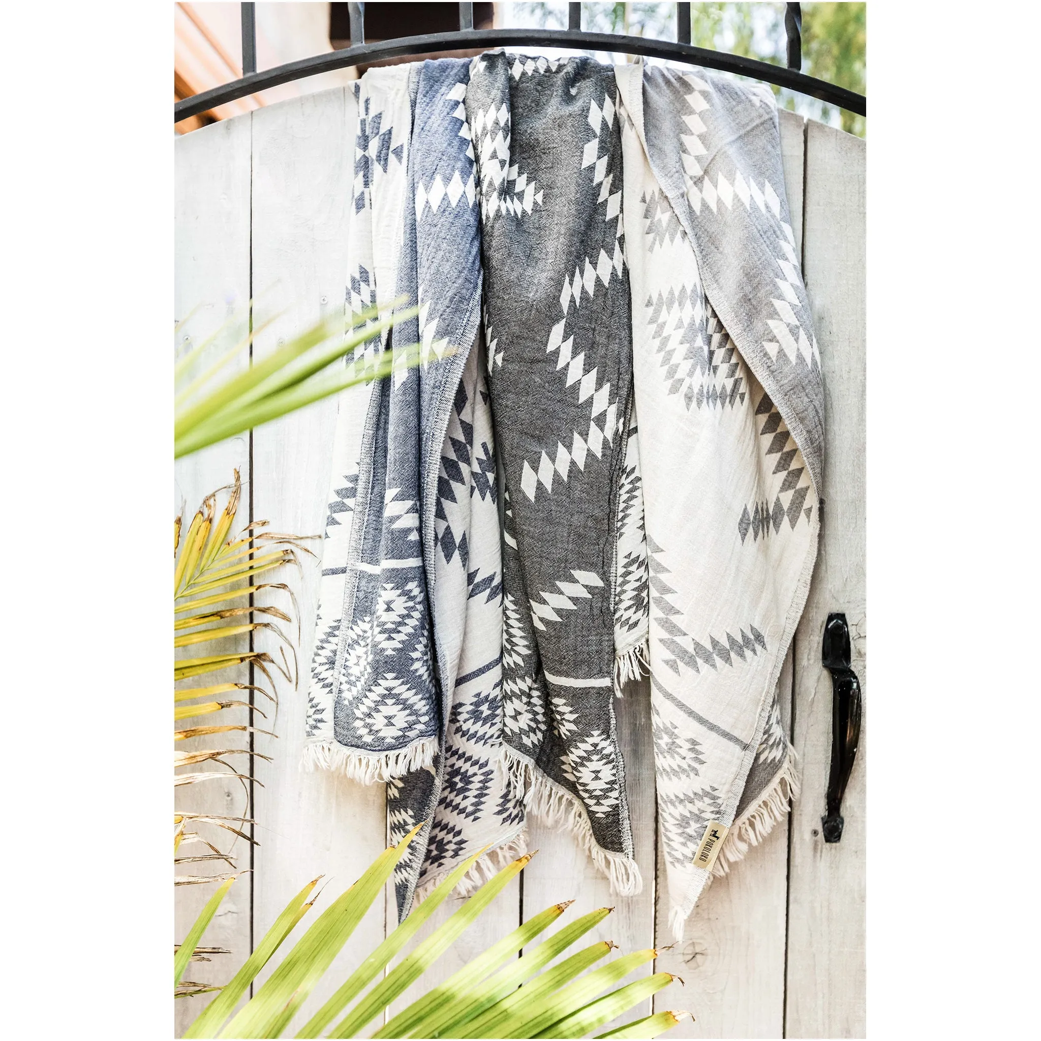 Turkish Towel : Reversible Geometric in Pebble Grey