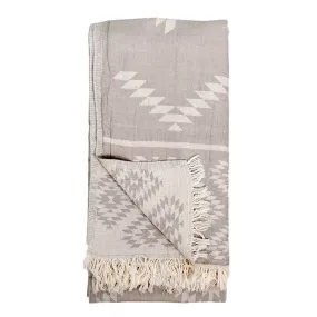 Turkish Towel : Reversible Geometric in Pebble Grey