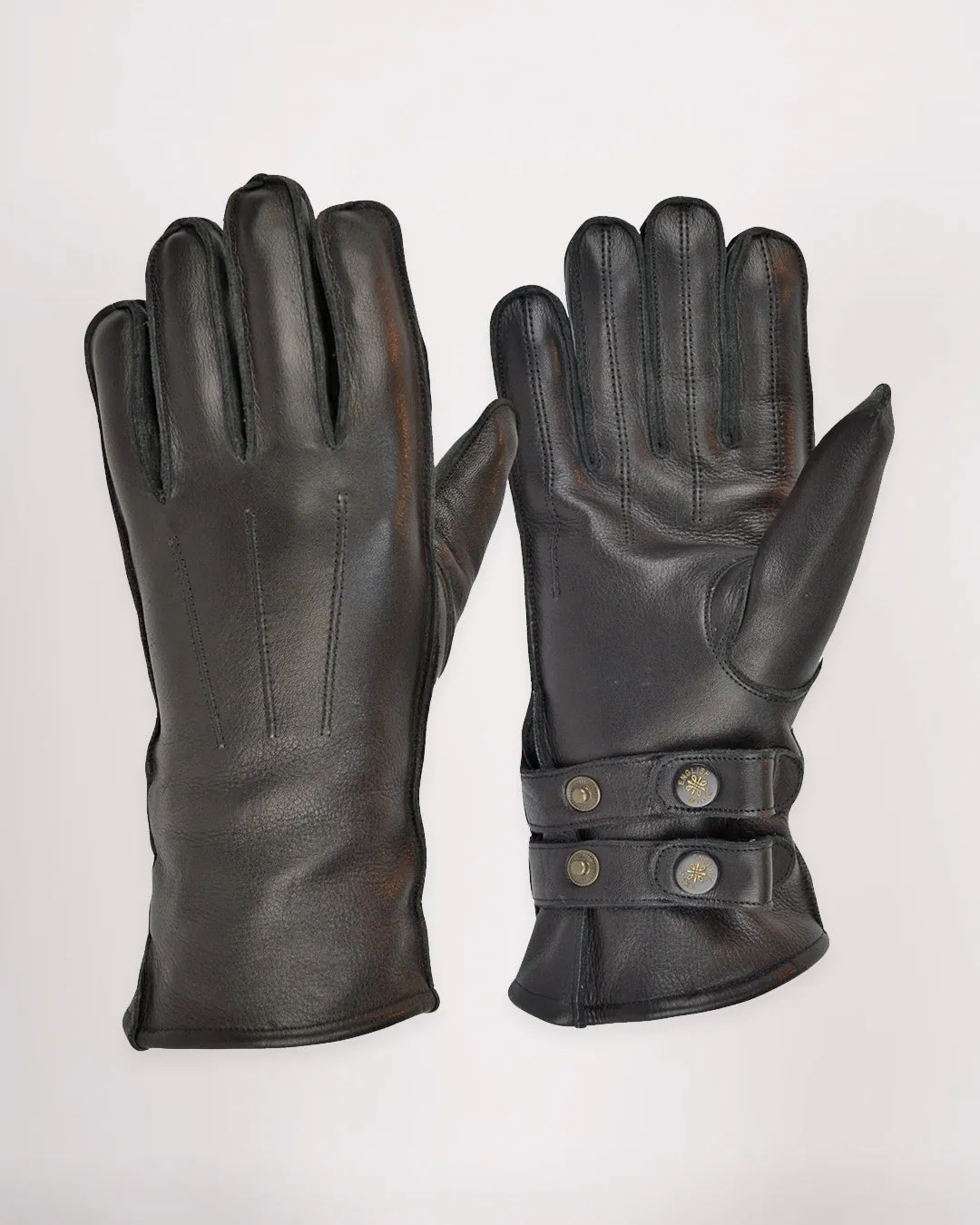 Twin Strap Fleece Lined Cafe Racer Gloves