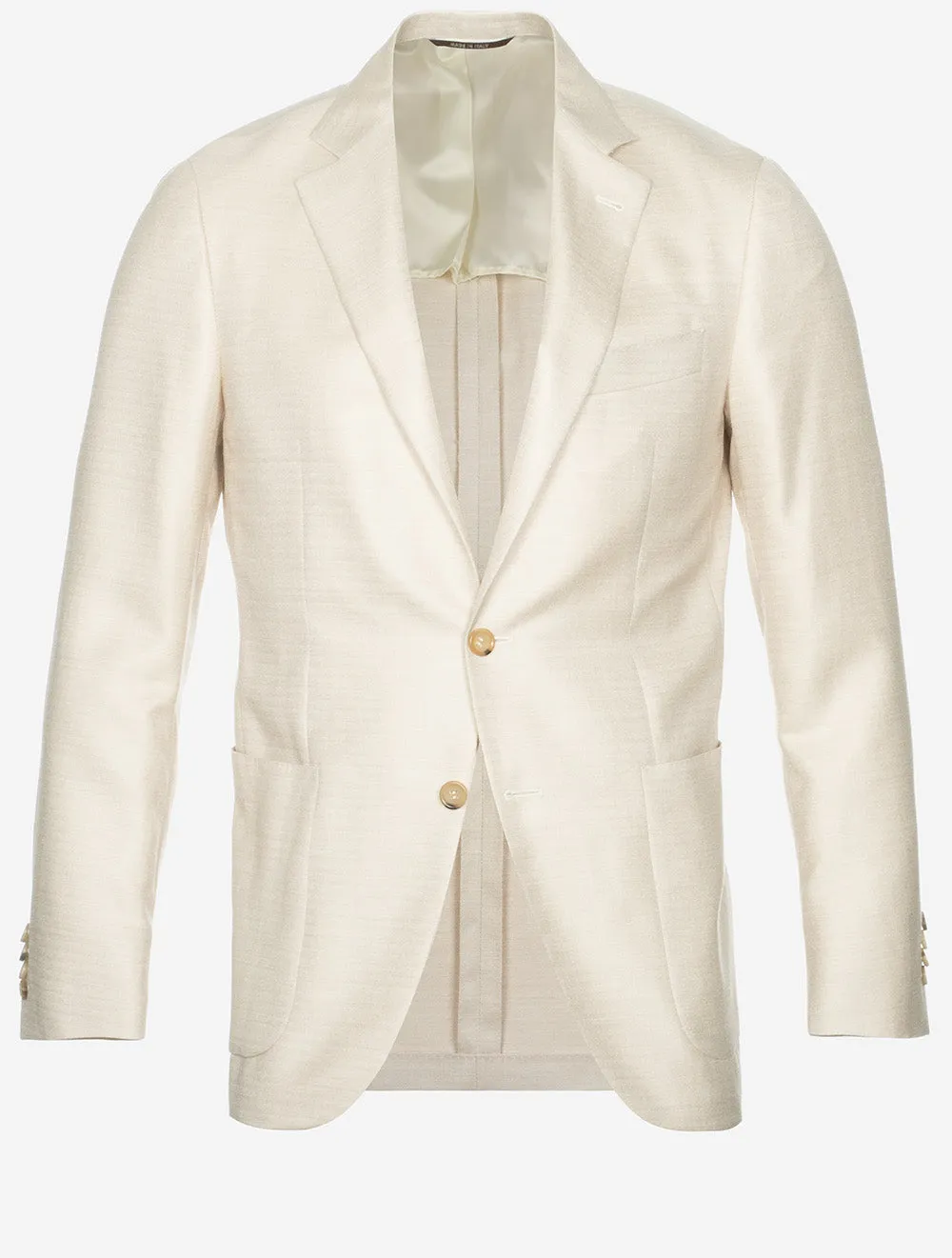 Unlined Wool Silk Linen Jacket Beige