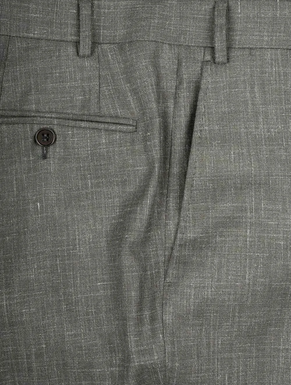 Unlined Wool Silk Linen Suit Green