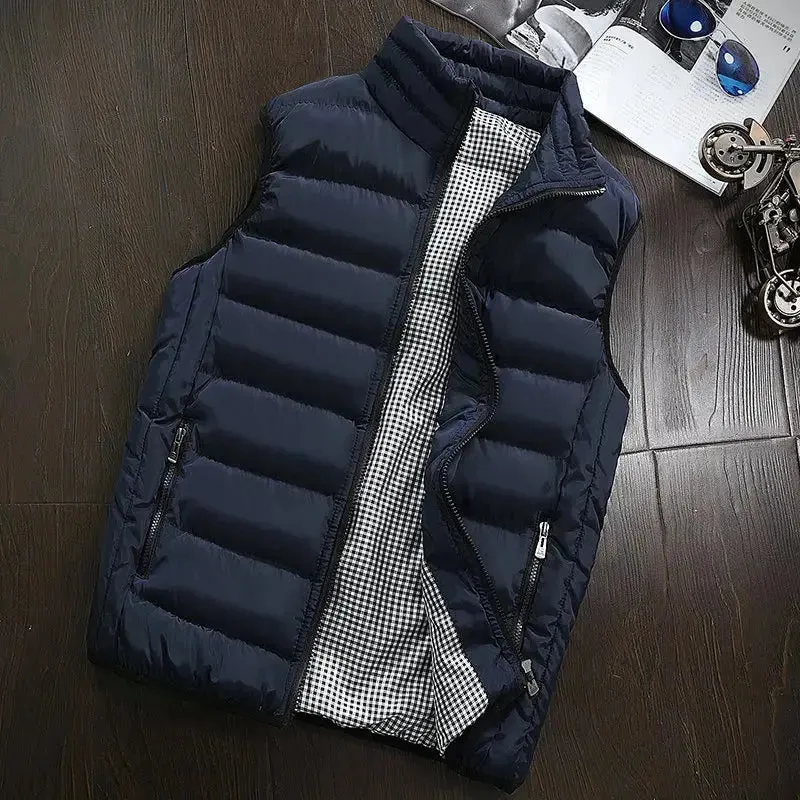 Vest Men New Stylish Autumn Vests Winter Warm Sleeveless Jacket Army Waistcoat Mens Vest Fashion Casual Coats Mens Plus Size 5XL