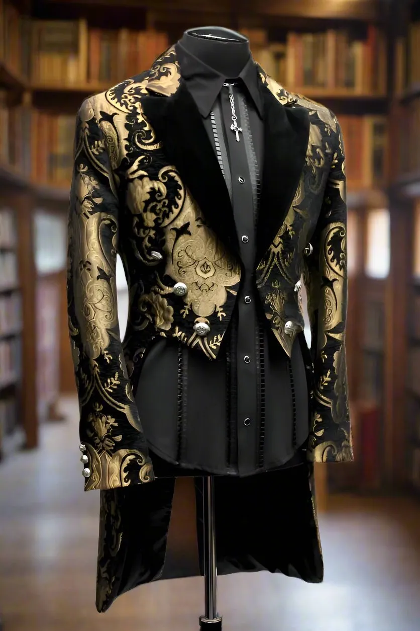 VICTORIAN TAILCOAT - Gold/Black Tapestry