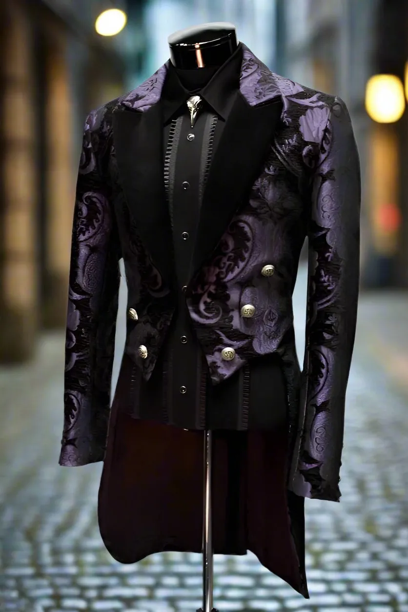 VICTORIAN TAILCOAT - PURPLE/BLACK TAPESTRY