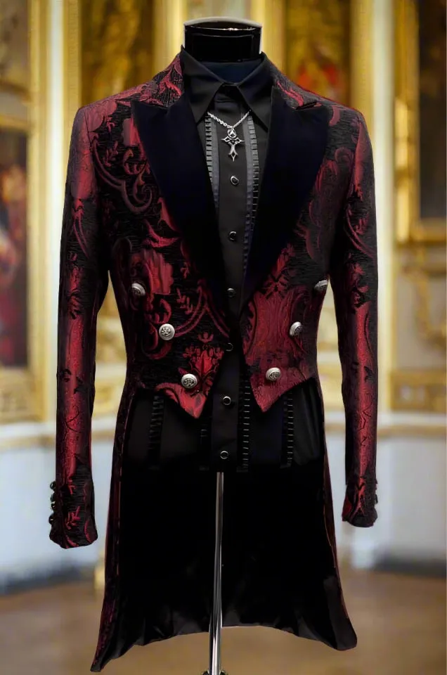 VICTORIAN TAILCOAT - RED/BLACK TAPESTRY