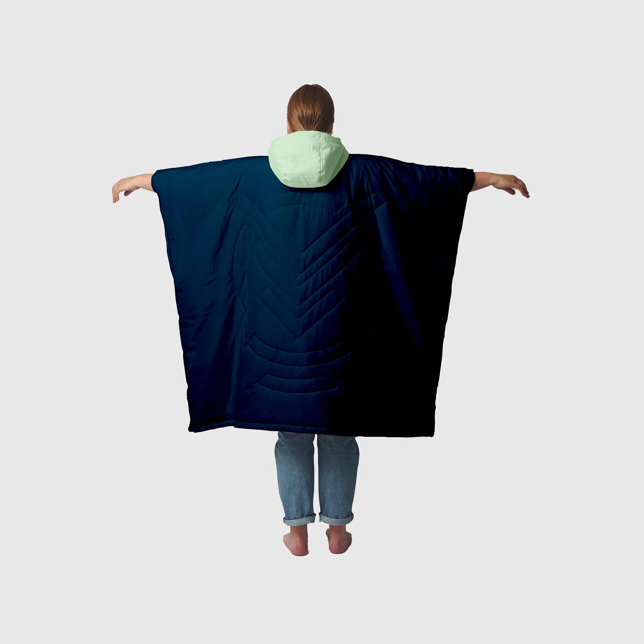 VOITED Trooper Outdoor Premium Poncho-Blanket - Ocean Navy / Cameo Green