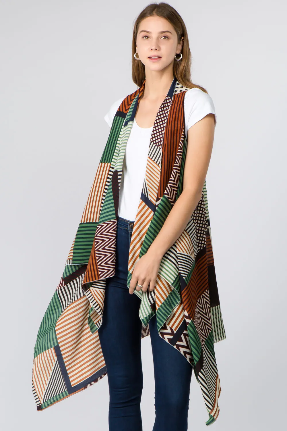 VP-92B8 zigzag stripe design vest