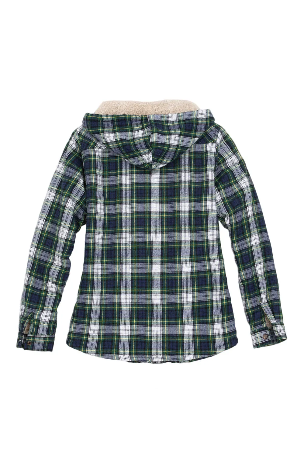 Women's Matching Family Zip Up Green Plaid Flannel Hoodie