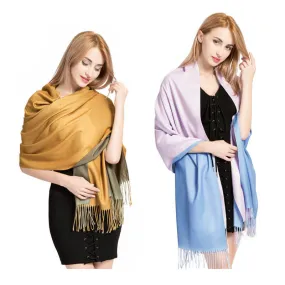 Womens Winter Scarf Cashmere Feel Shawl Wraps Soft Warm Blanket Scarves for Women（With tassels）