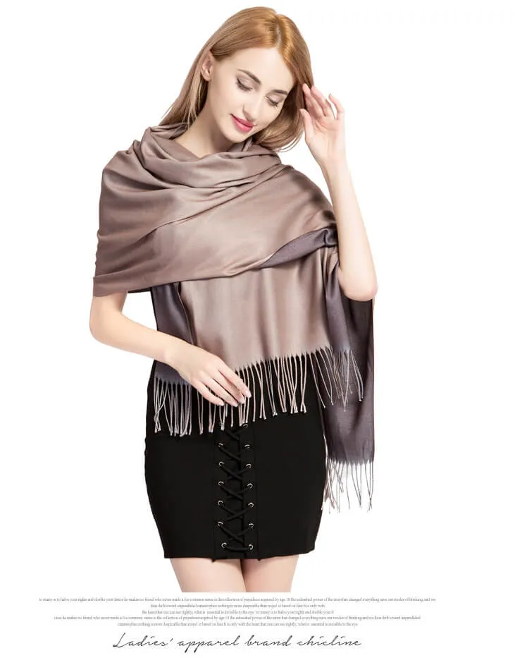 Womens Winter Scarf Cashmere Feel Shawl Wraps Soft Warm Blanket Scarves for Women（With tassels）