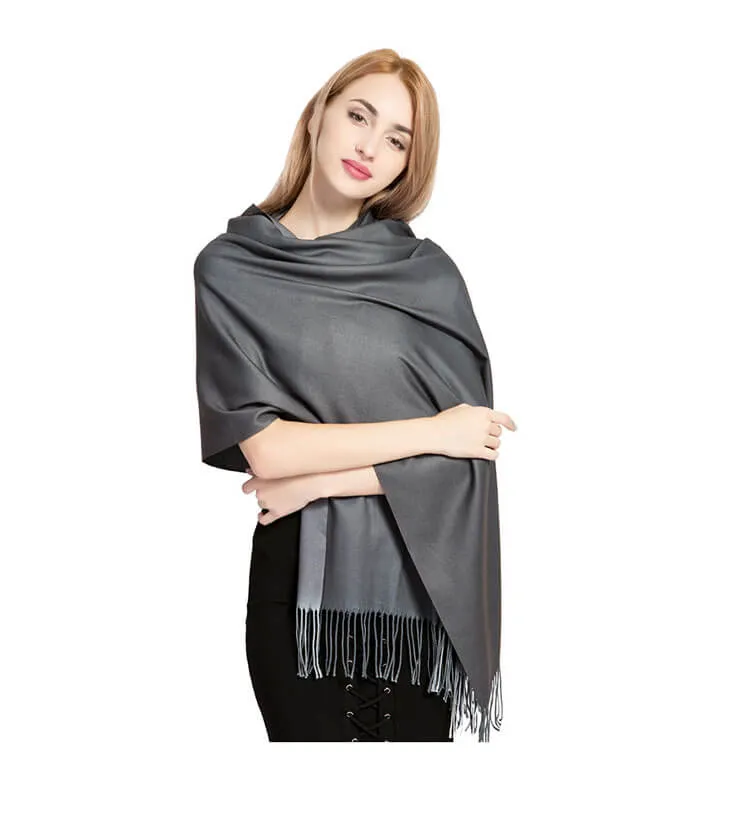 Womens Winter Scarf Cashmere Feel Shawl Wraps Soft Warm Blanket Scarves for Women（With tassels）