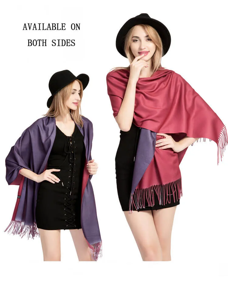 Womens Winter Scarf Cashmere Feel Shawl Wraps Soft Warm Blanket Scarves for Women（With tassels）