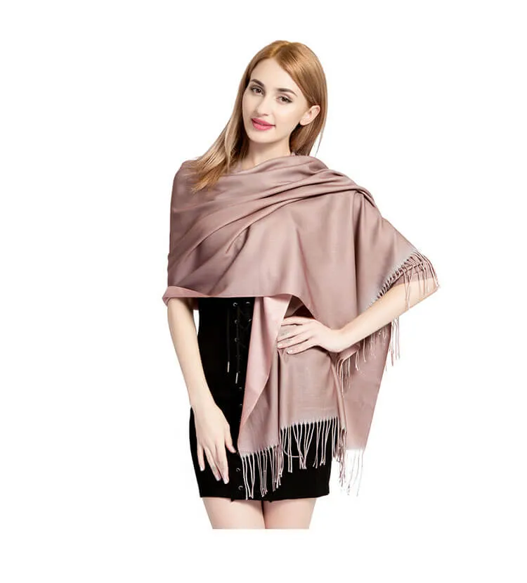 Womens Winter Scarf Cashmere Feel Shawl Wraps Soft Warm Blanket Scarves for Women（With tassels）