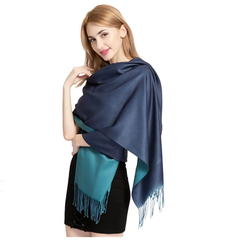 Womens Winter Scarf Cashmere Feel Shawl Wraps Soft Warm Blanket Scarves for Women（With tassels）