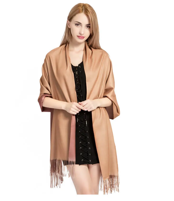 Womens Winter Scarf Cashmere Feel Shawl Wraps Soft Warm Blanket Scarves for Women（With tassels）