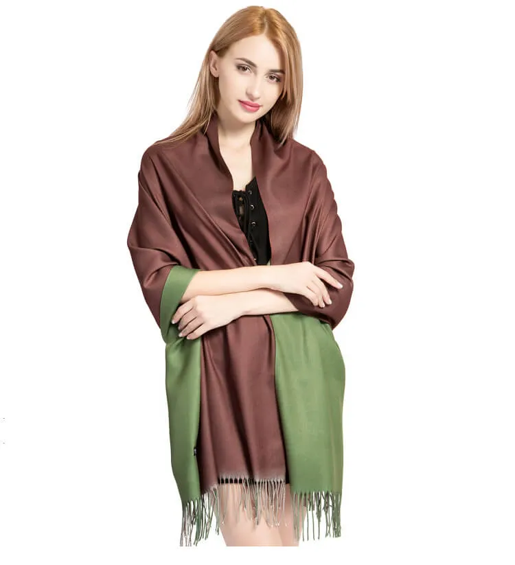 Womens Winter Scarf Cashmere Feel Shawl Wraps Soft Warm Blanket Scarves for Women（With tassels）