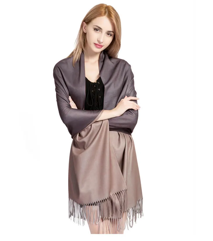 Womens Winter Scarf Cashmere Feel Shawl Wraps Soft Warm Blanket Scarves for Women（With tassels）