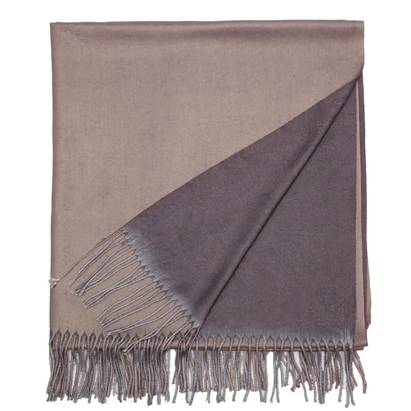 Womens Winter Scarf Cashmere Feel Shawl Wraps Soft Warm Blanket Scarves for Women（With tassels）