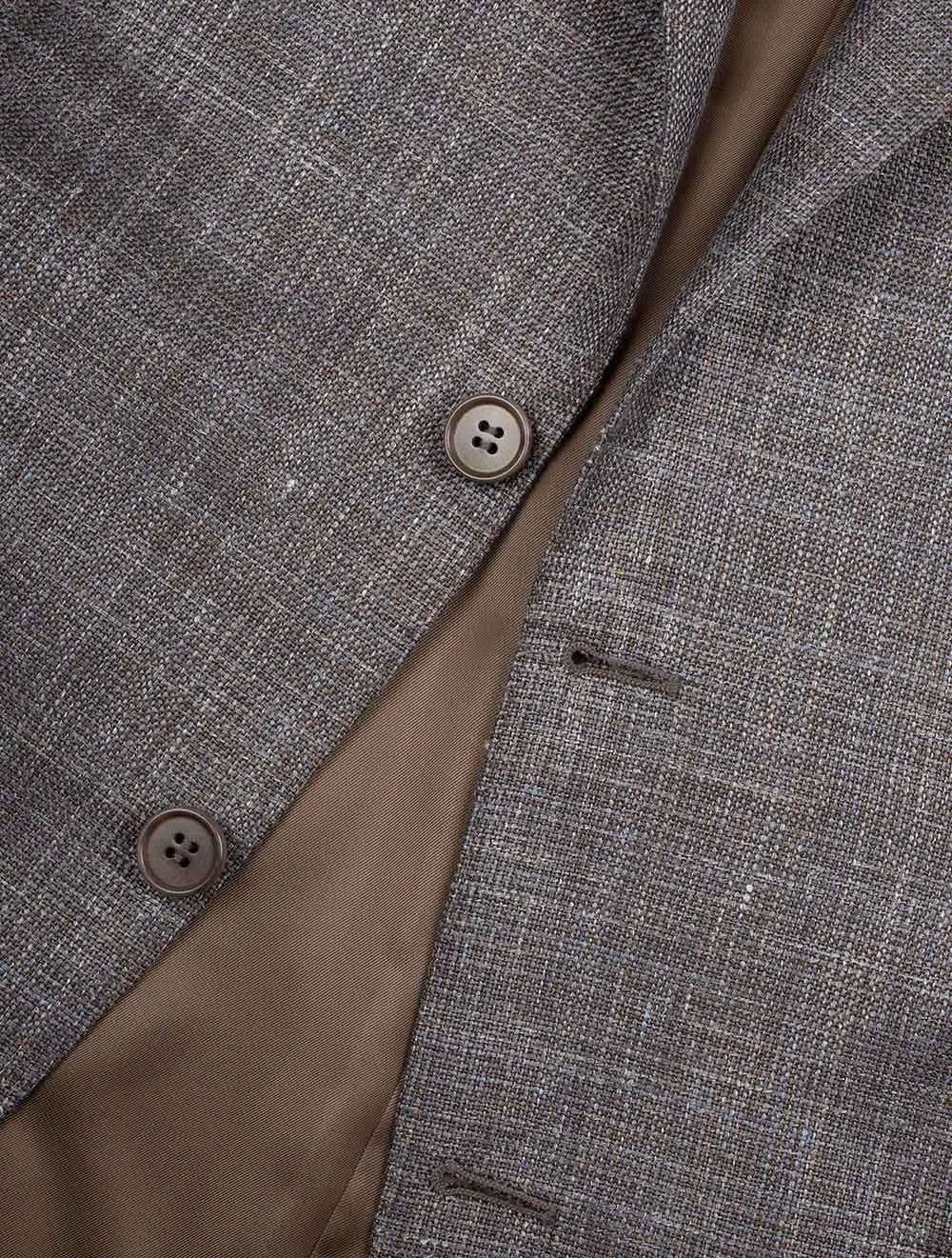 Wool Silk Linen Jacket Taupe