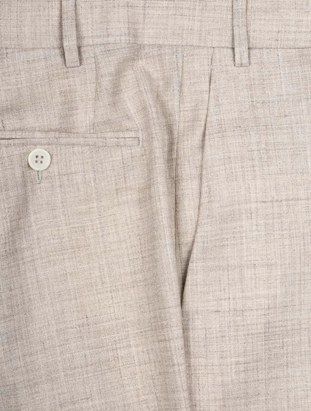 Wool Silk Linen Suit Beige