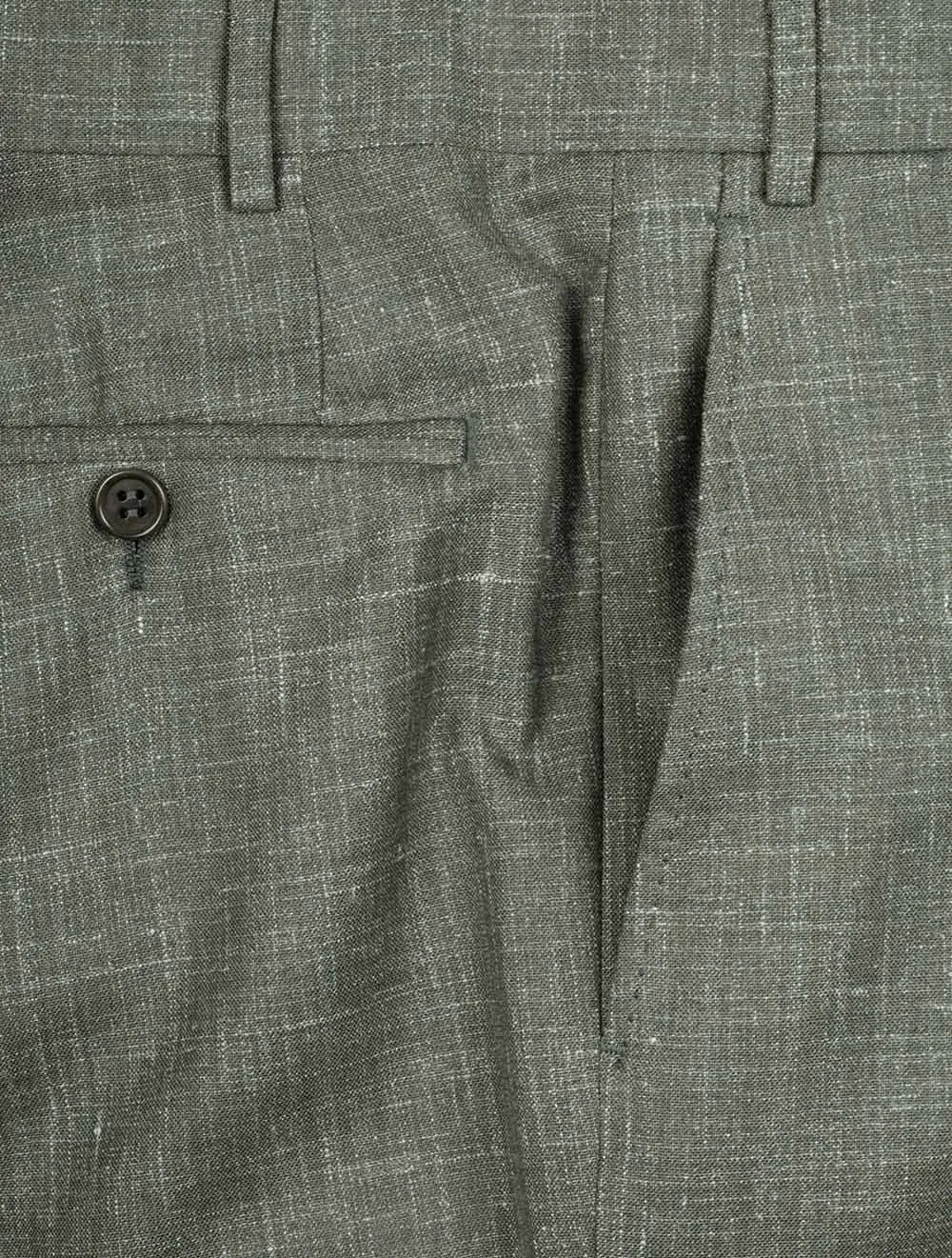 Wool Silk Linen Suit Green