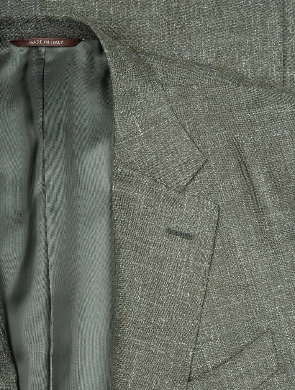 Wool Silk Linen Suit Green