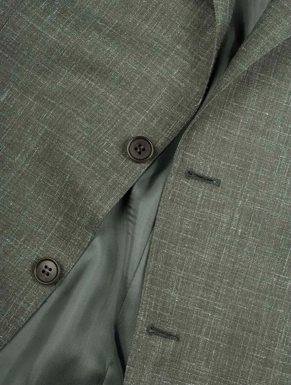 Wool Silk Linen Suit Green