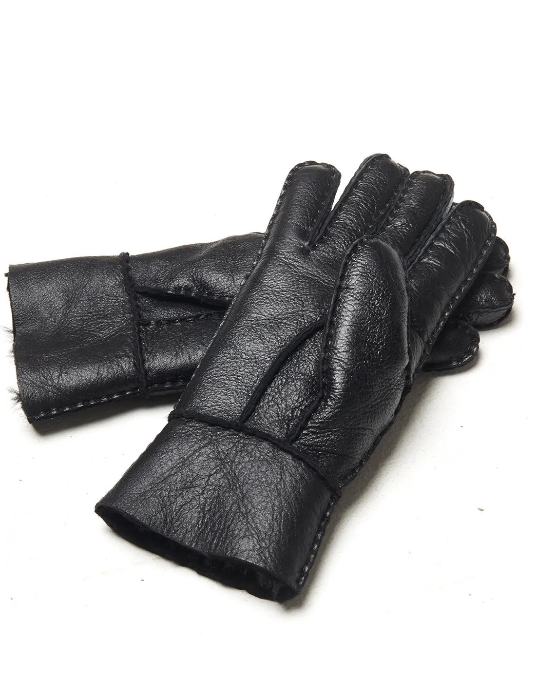 YISEVEN Men's Winter Sheepskin Shearling Leather Gloves