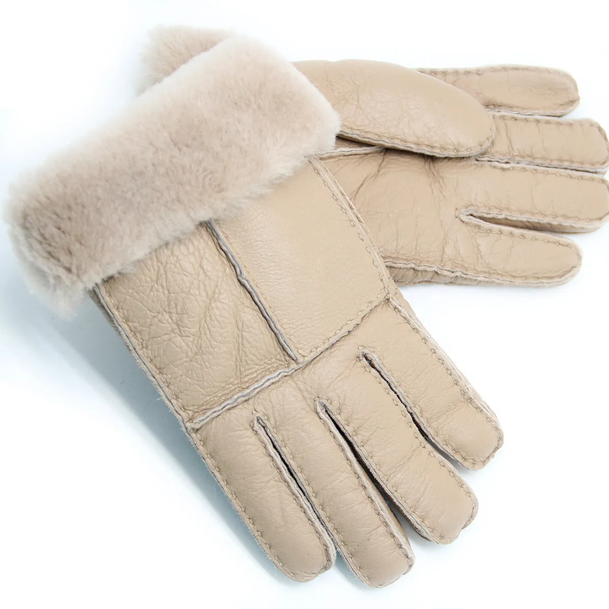 YISEVEN Men's Winter Sheepskin Shearling Leather Gloves