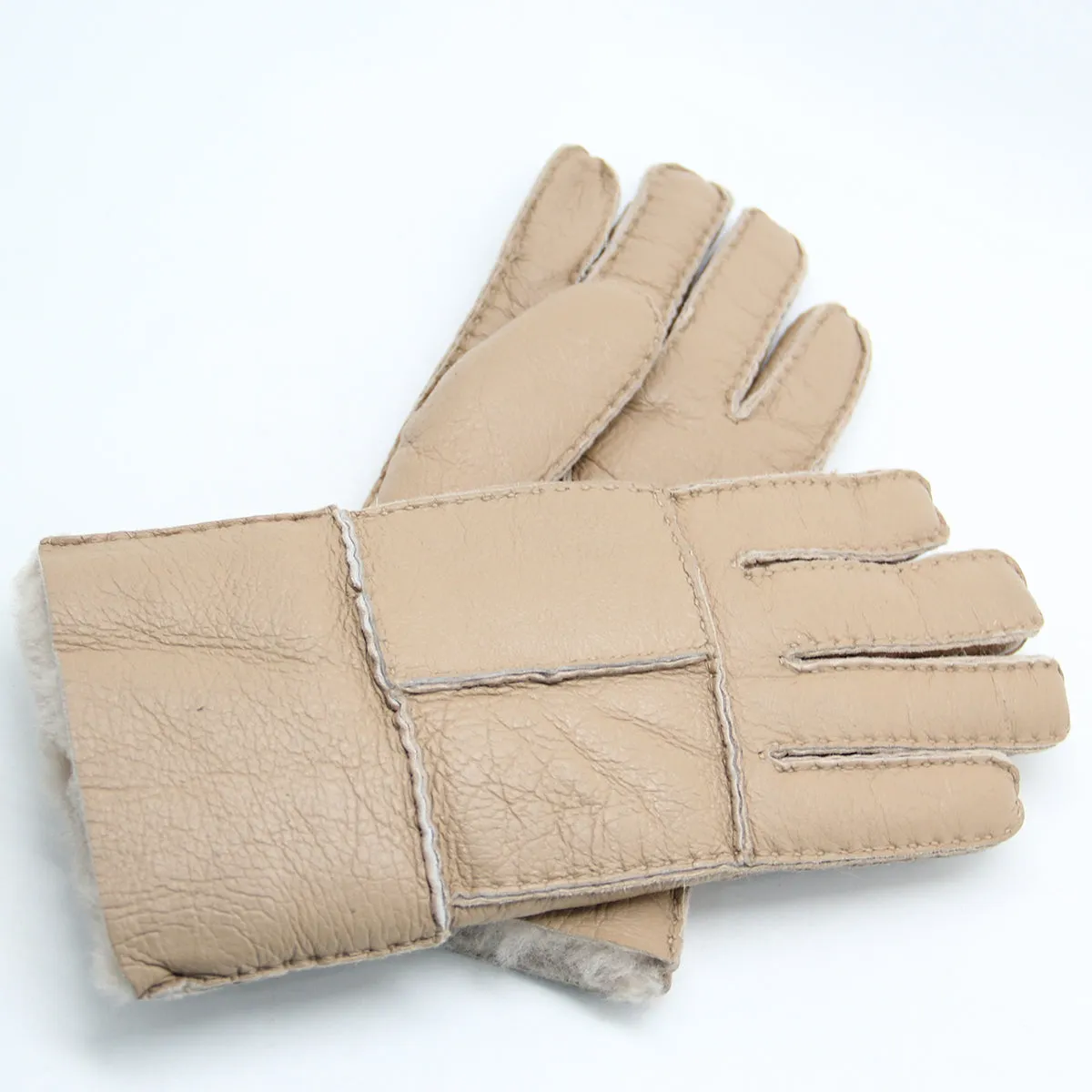 YISEVEN Men's Winter Sheepskin Shearling Leather Gloves