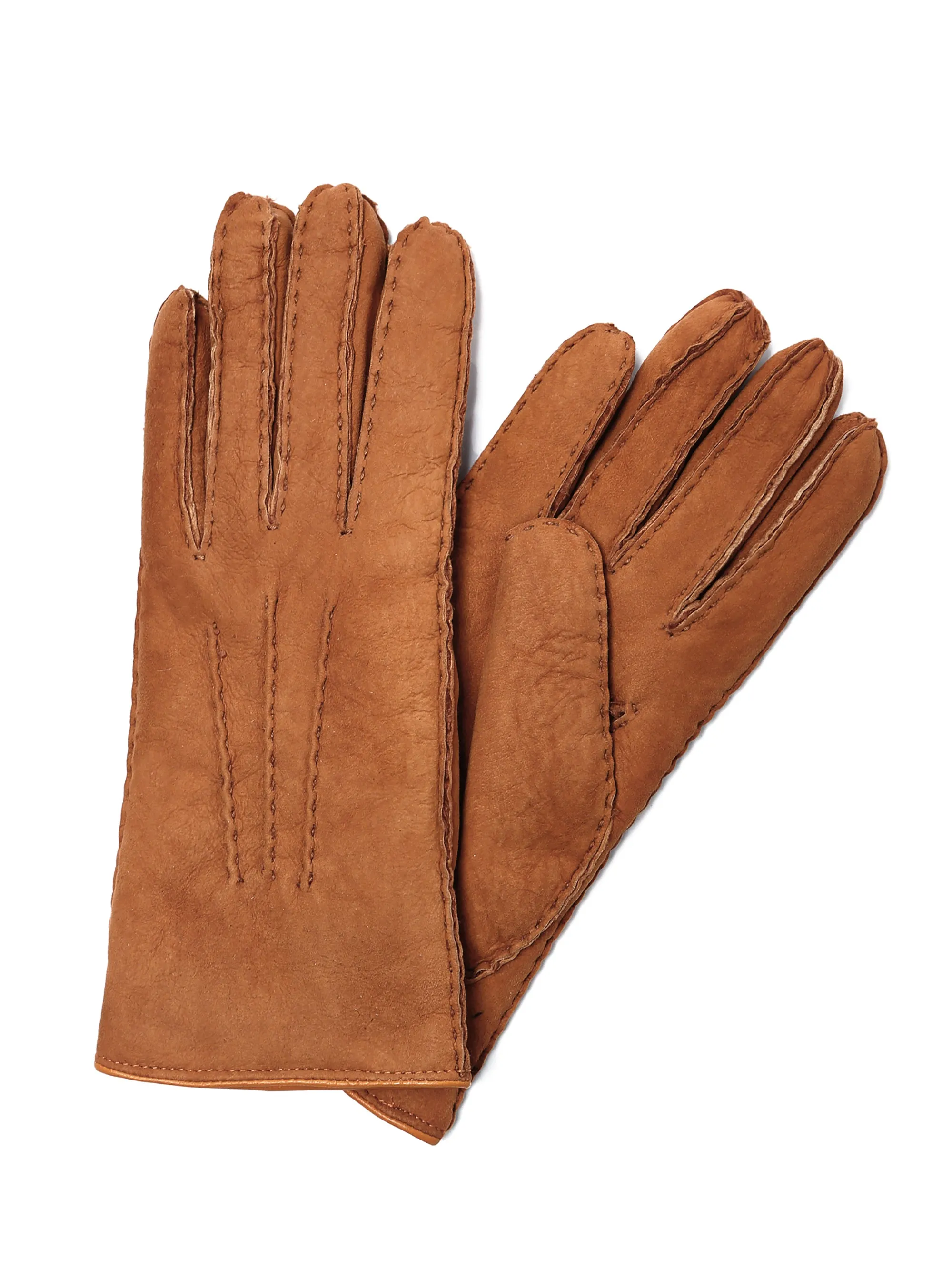 YISEVEN Women's Lambskin Handmade Curly Shearling Gloves