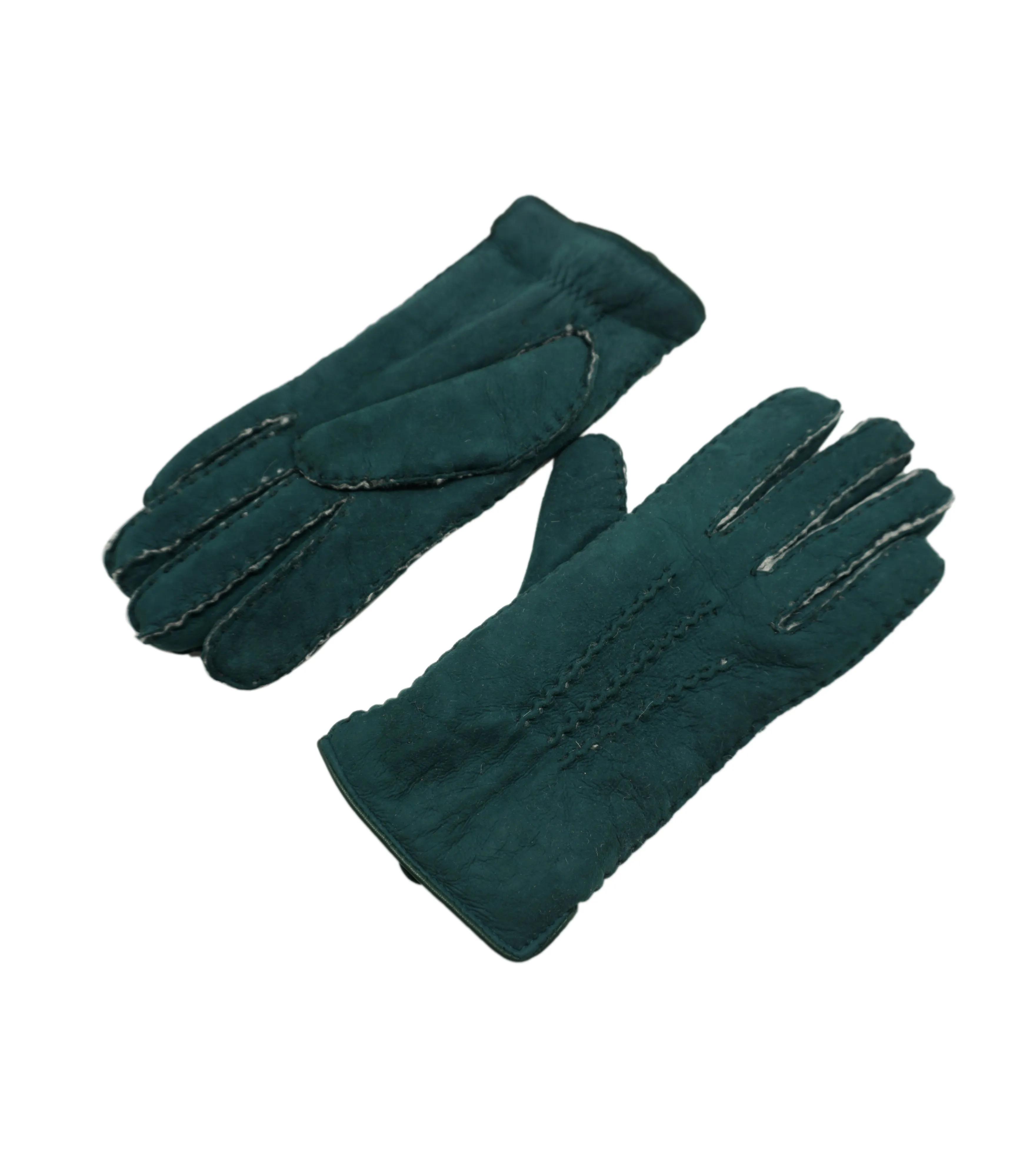 YISEVEN Women's Lambskin Handmade Curly Shearling Gloves