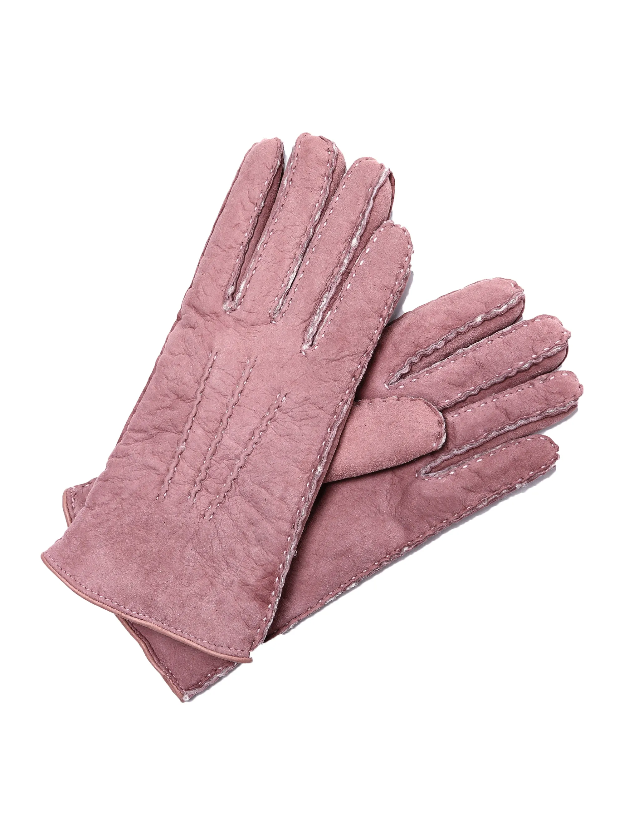 YISEVEN Women's Lambskin Handmade Curly Shearling Gloves