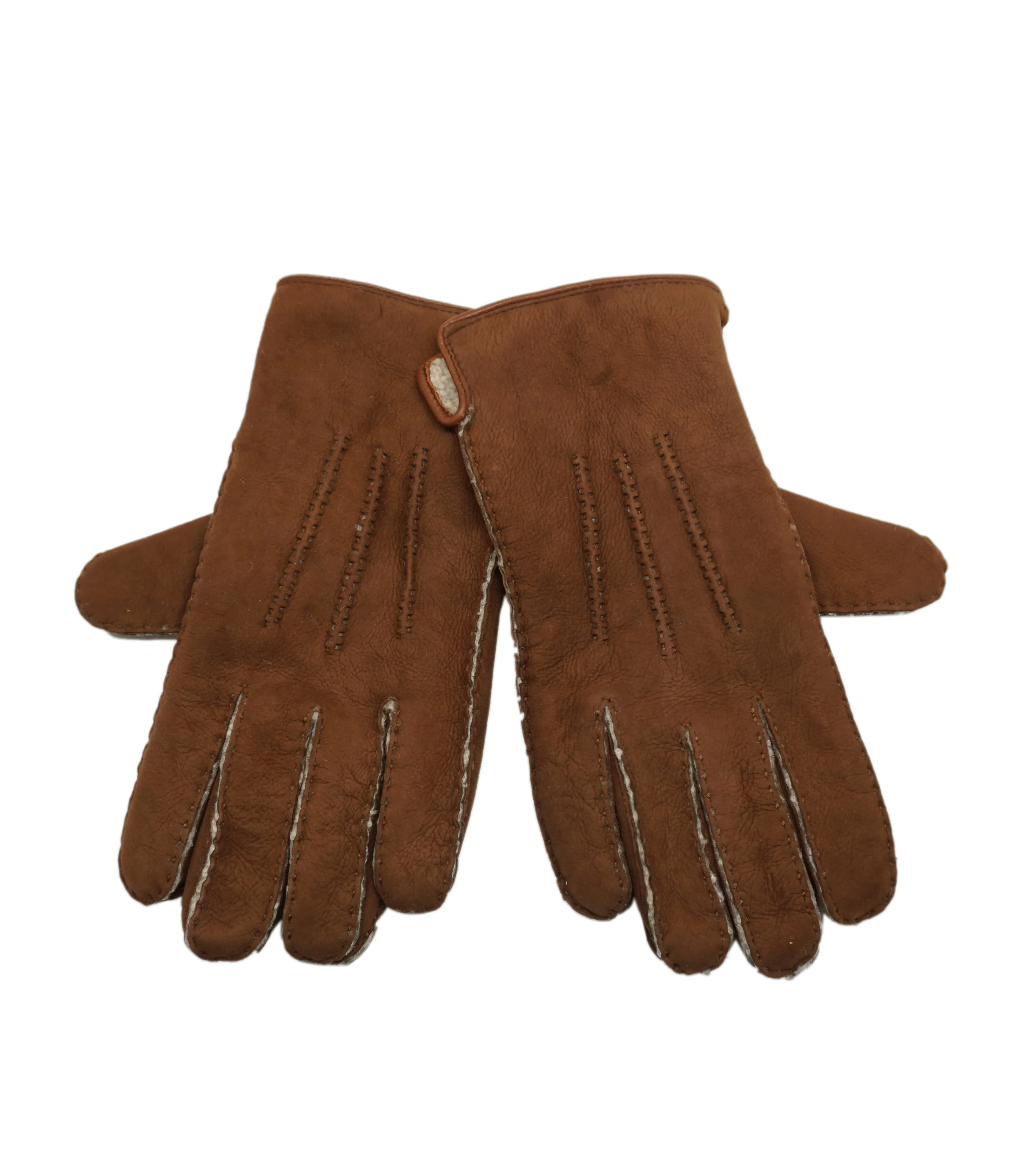 YISEVEN Women's Lambskin Handmade Curly Shearling Gloves