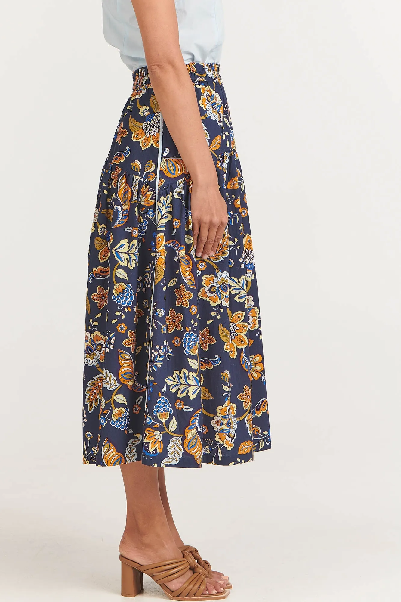 Yorke Skirt Indigo Chintz