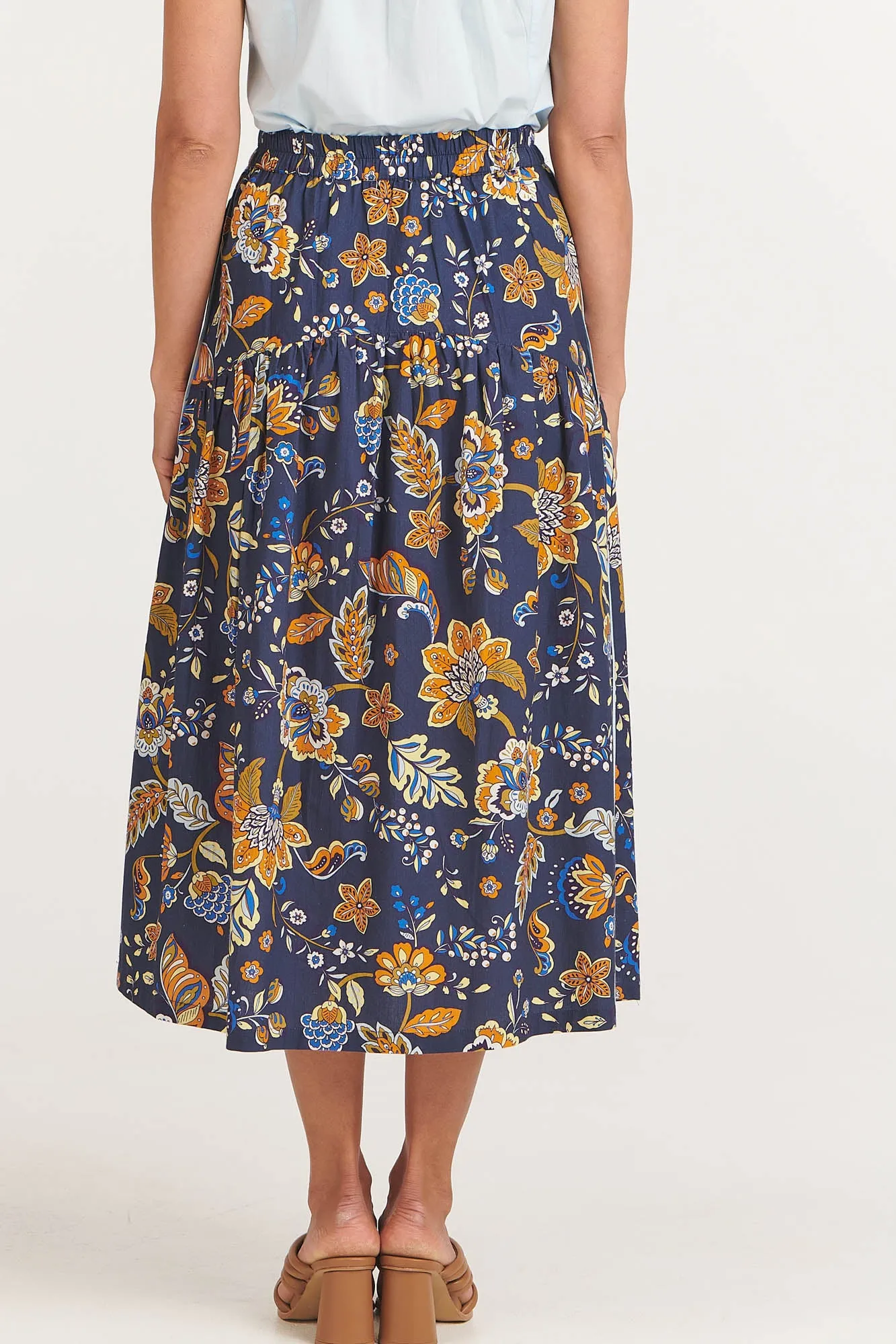 Yorke Skirt Indigo Chintz